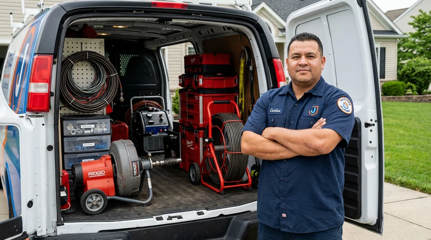 Professional drain cleaning equipment and Johns Plumbing LLC plumber in Parker